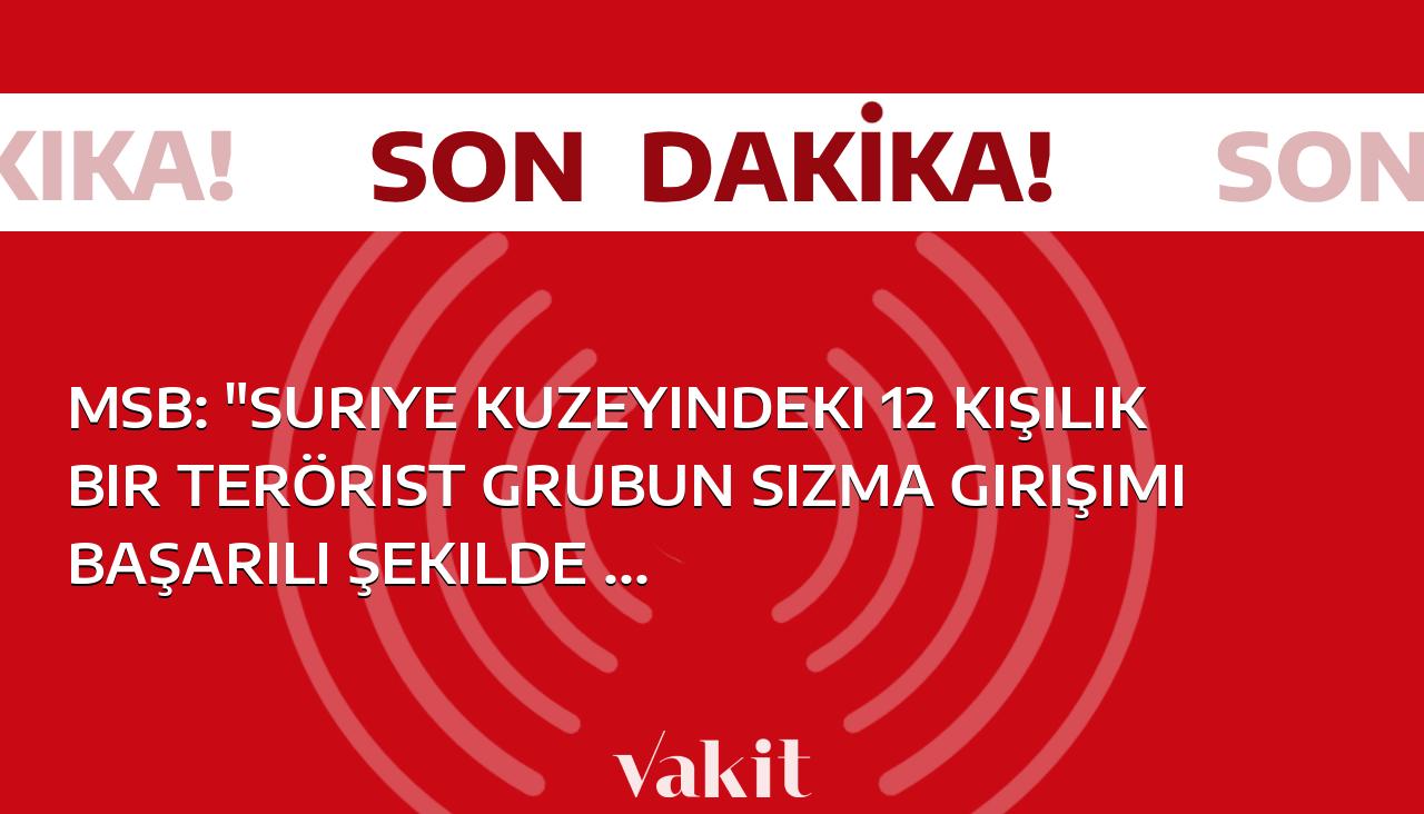 MSB: “Suriye kuzeyindeki 12 kişilik bir terörist grubun sızma girişimi başarılı şekilde önlendi. Dün gece saldırı hazırlığı yaparak Barış Pınarı bölgesine sızmaya çalışan teröristlere ateş destek vasıtalarıyla müdahale edilerek 9 PKK/YPG’li terörist etkisiz hâle getirildi.”