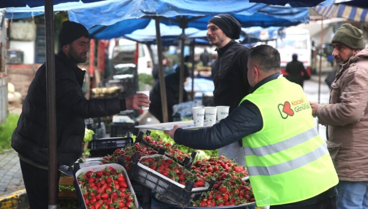 Soğuk kış günlerinde esnaf için çorba ikramı yapıldı