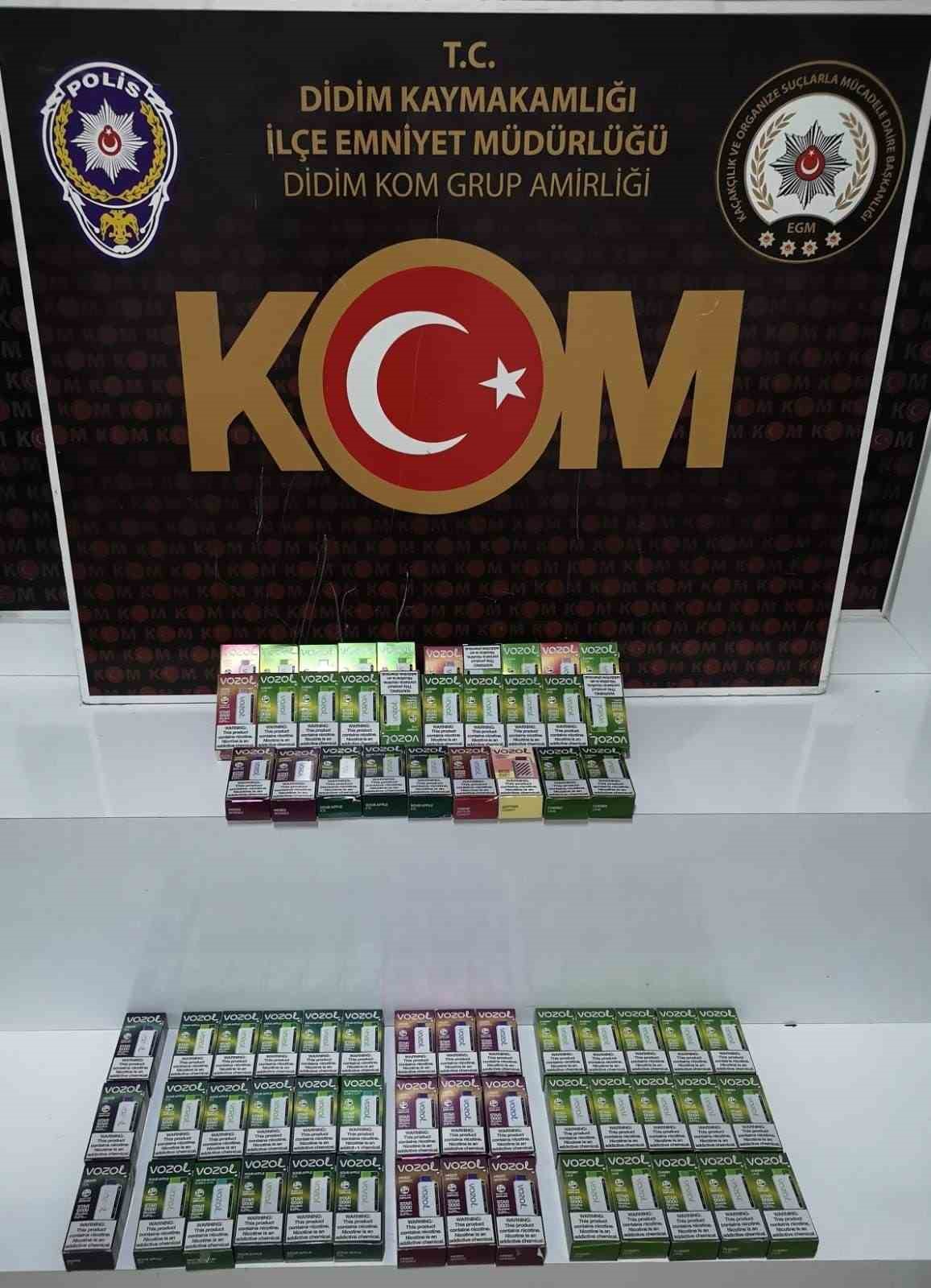 Didim’de 71 adet elektronik sigara yakalandı