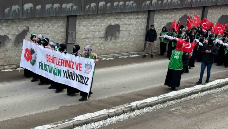 Şehitlere ve Gazze’ye Destek Yürüyüşü Gerçekleştirildi