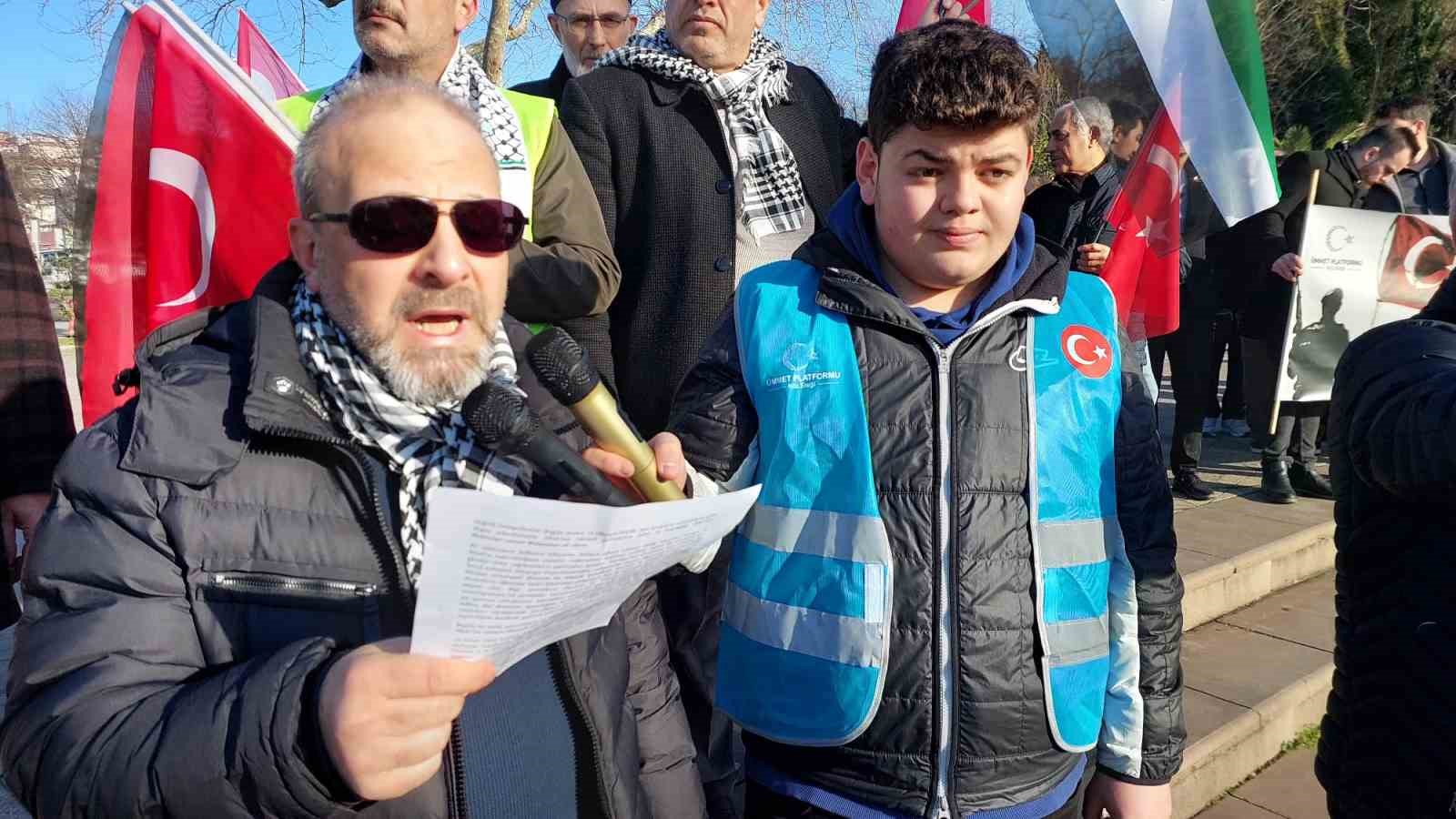 Zonguldak’ta terör karşıtı eylem ve Gazze’ye destek yürüyüşü düzenlendi.