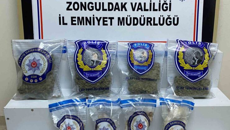 Zonguldak’ta tehlikeli madde olarak bilinen 2 kilo 210 gram uyuşturucu ele geçirildi