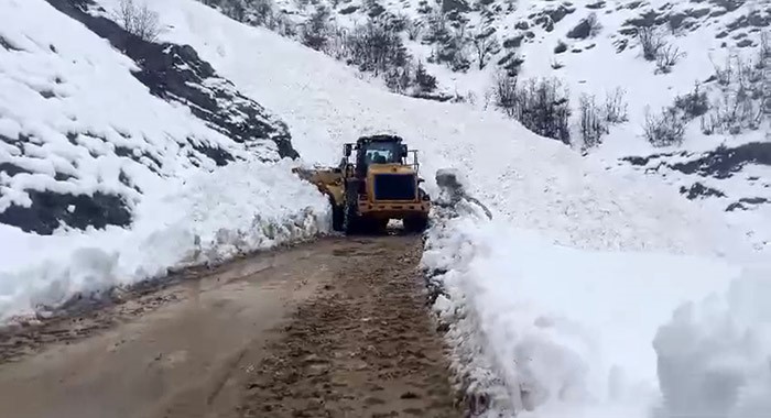 Yüksekova-Şemdinli kara yolundaki çığ nedeniyle kapalı olan yol, tekrar trafiğe açıldı.