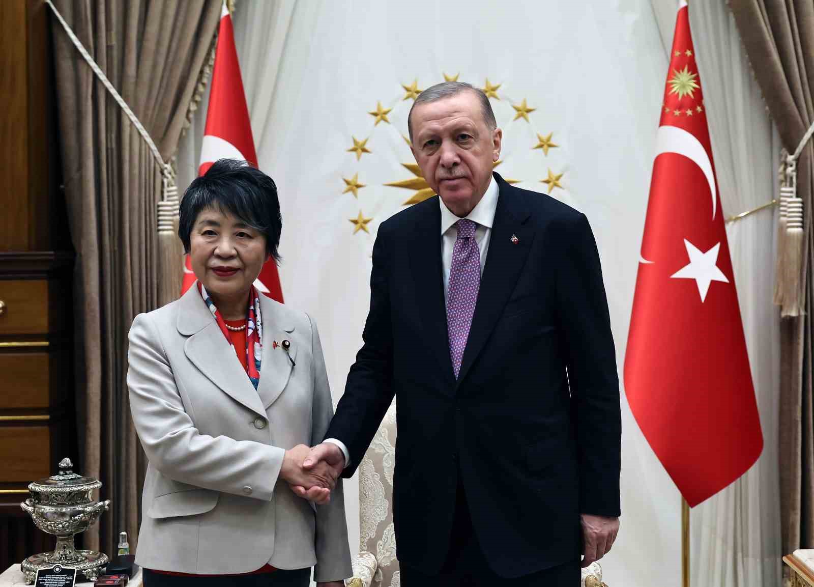 Cumhurbaşkanı Erdoğan, Japonya Dışişleri Bakanı Yoko ile bir araya geldi