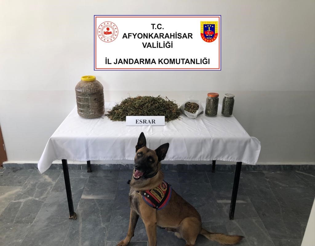 Jandarma ekipleri, 1 kilo 868 gram esrarı yakaladı