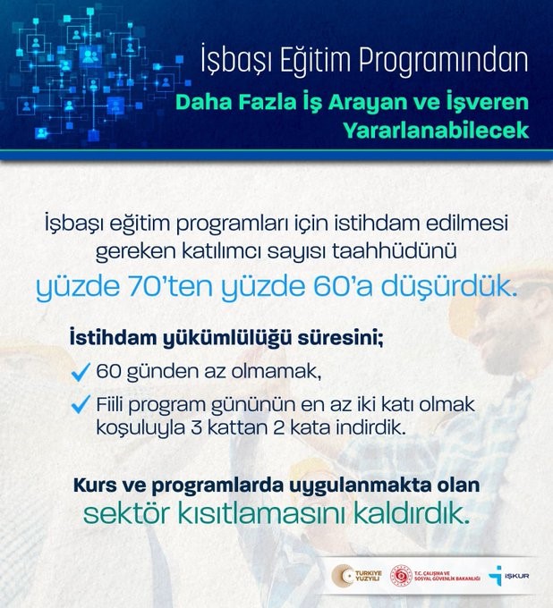 Bakan Işıkhan, İşbaşı Eğitim Programı’nda yeni bir düzenlemeyi uygulamaya koyuyor!