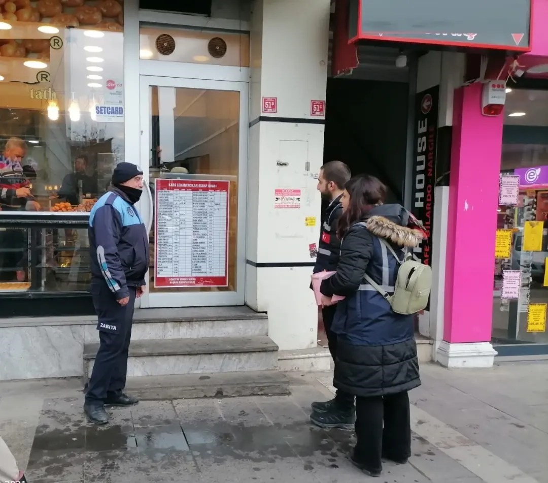 Kars’ta işletmelerde fiyat listesi kontrolü yapılıyor