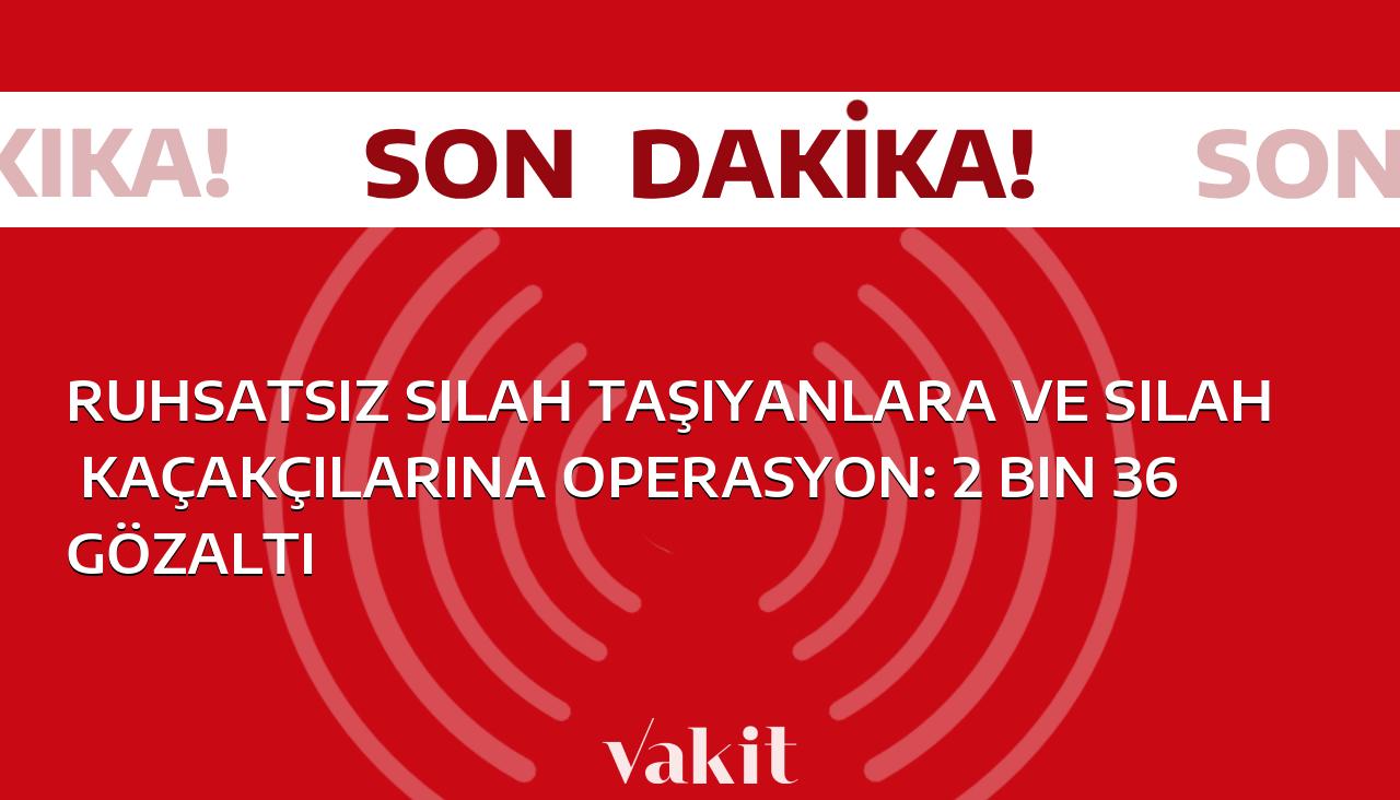 Ruhsatsız silah taşıyanlara ve silah kaçakçılarına yönelik operasyonda 2 bin 36 kişi gözaltına alındı