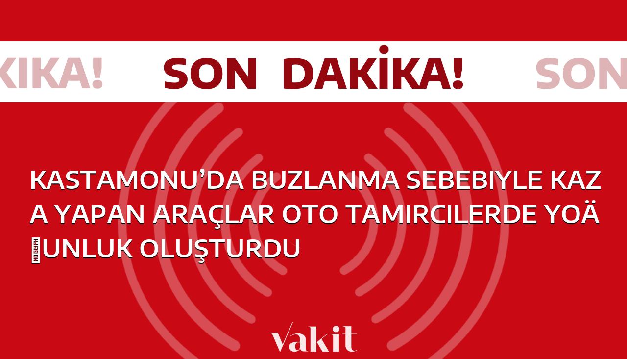 Kastamonu’da buzlanma nedeniyle meydana gelen trafik kazaları, oto tamircilerde yoğunluğa yol açtı.