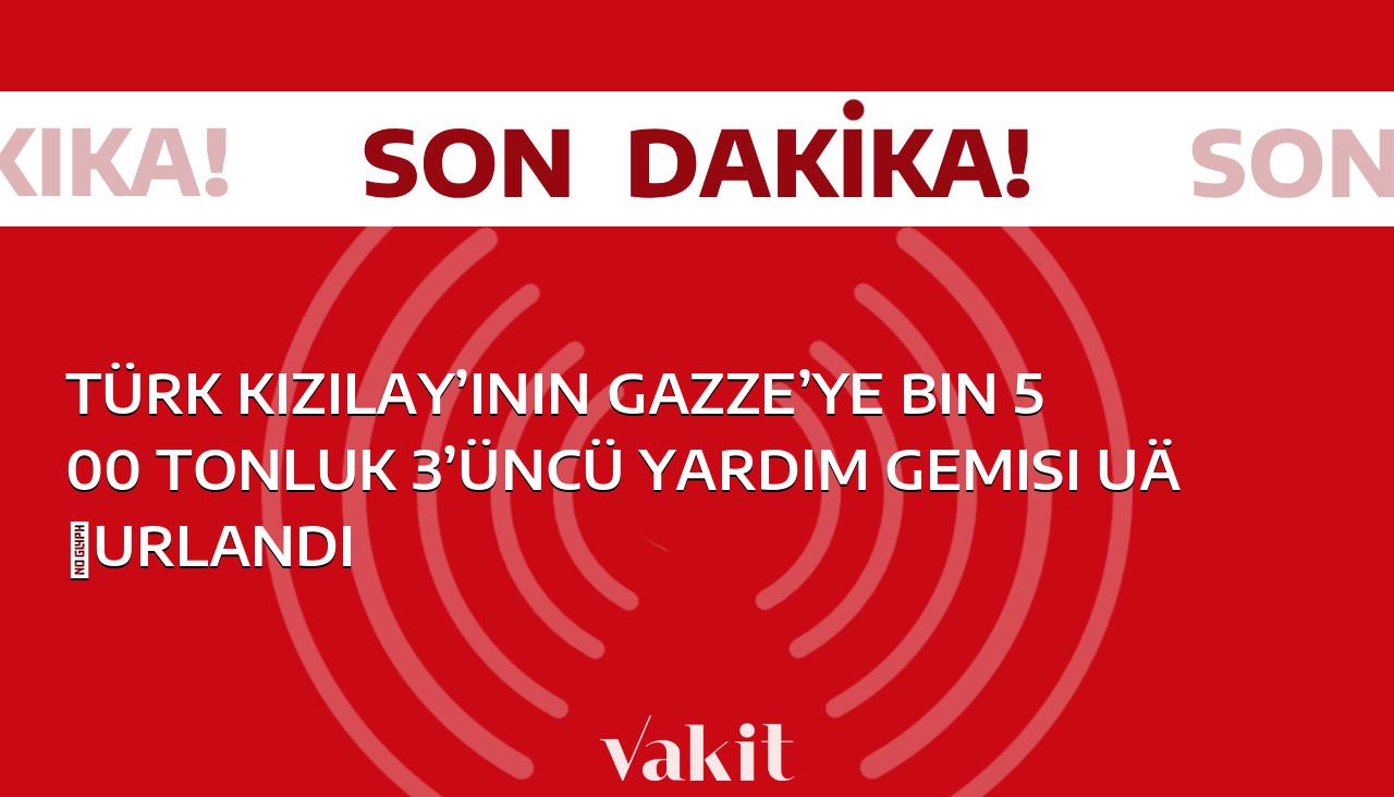 Türk Kızılayı, Gazze’ye bin 500 ton yardım götürecek 3. yardım gemisini uğurladı