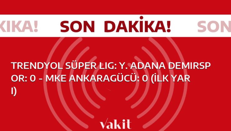 Y. Adana Demirspor – MKE Ankaragücü Maçında İlk Yarı Berabere Tamamlandı