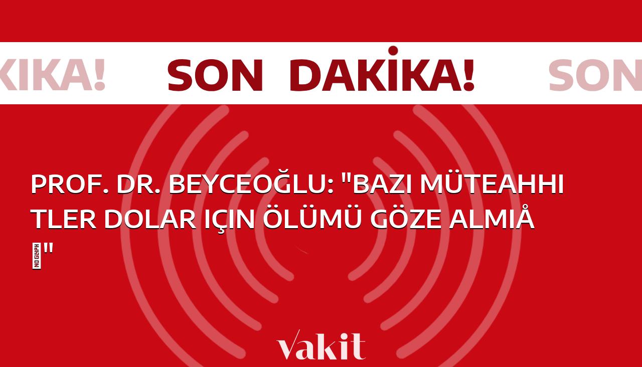 Prof. Dr. Beyceoğlu, dolar için ölümü göze almış müteahhitlerden bahsetti