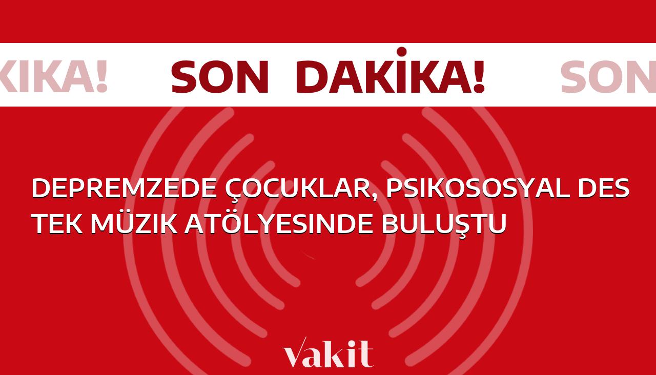 Depremzedeler için psikososyal destek müzik atölyesinde bir araya gelen çocuklar