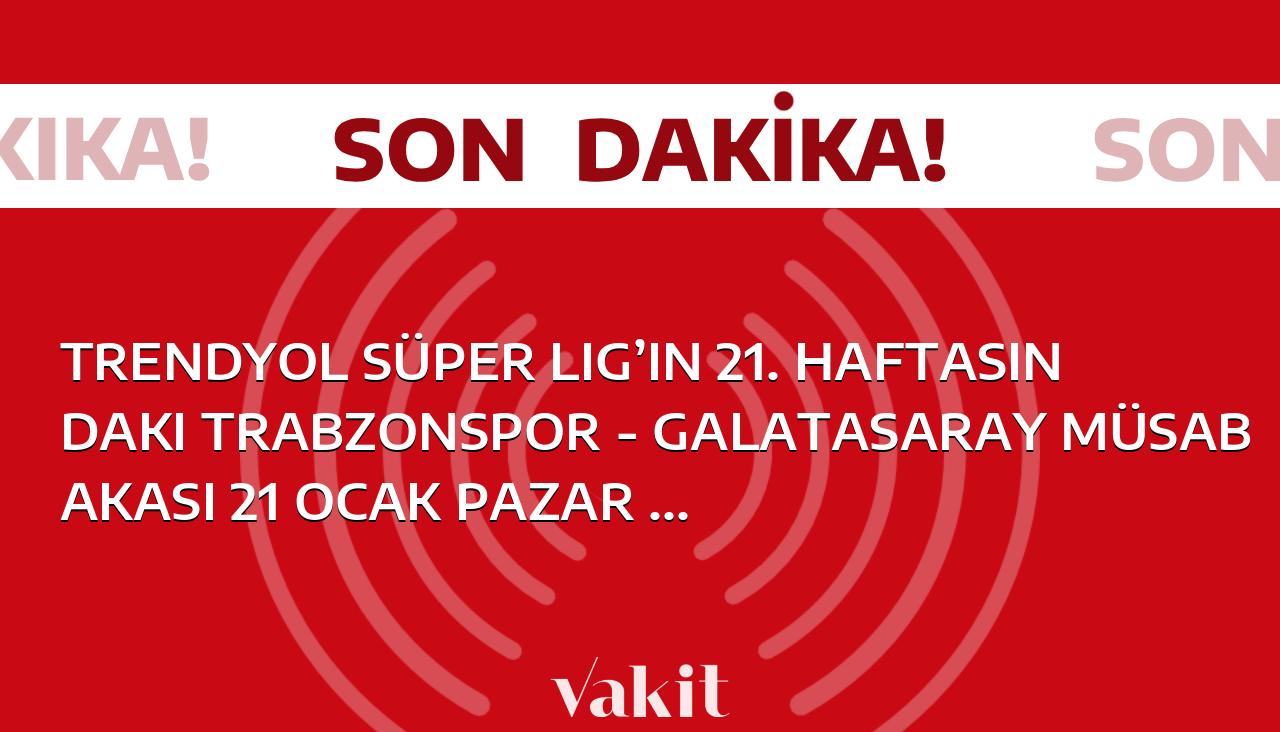 Trabzonspor – Galatasaray Maçı Tarihi ve Saati Belli Oldu! Süper Lig’in 21. haftasında gerçekleşecek olan Trabzonspor – Galatasaray müsabakası, 21 Ocak Pazar günü saat 19.00’da oynanacak.